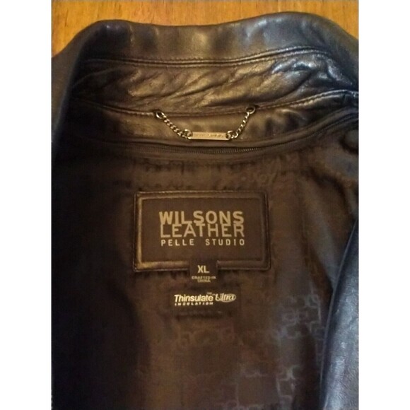 Wilson Leather Pelle Jacket Blk Thinsulate  Removable Lining  *SEE MEASUREMENTS! - Picture 3 of 14